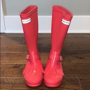 HUNTER Pink TASSEL British Preppy RAIN BOOTS Barbie Pink